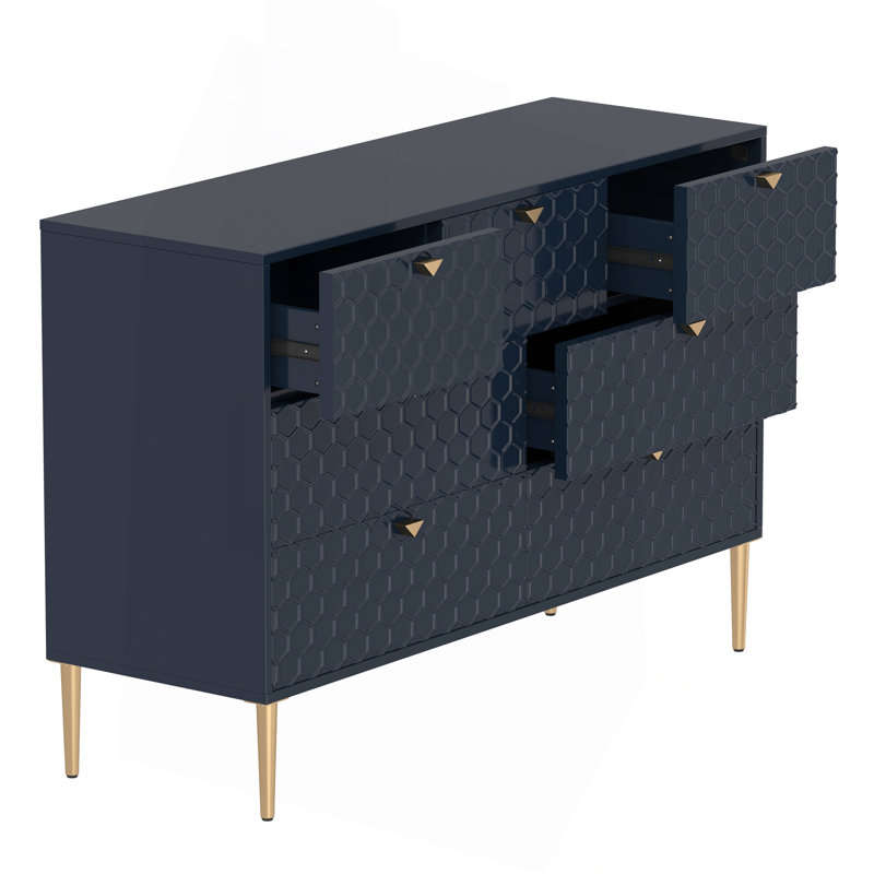 Armoire d'appoint avec 7 tiroirs Modern, Navy Blue