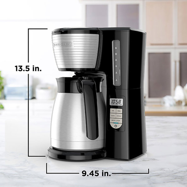 BLACK+DECKER 12-Cup Thermal Programmable Coffee maker, Brew Strength ...