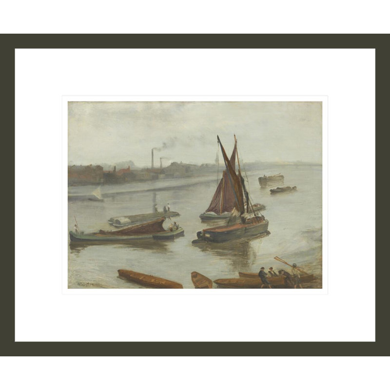 «Old Battersea Reach» par James McNeill Whistler, impression giclée encadrée, H 13,75 po x l 16,61 po
