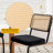 Tristen Rattan and Fabric Upholstered Dining Chairs-124083195-124083197