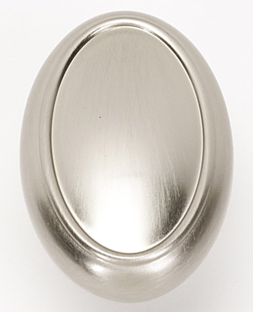 Classic Traditional Oval Knob, Satin Nickel