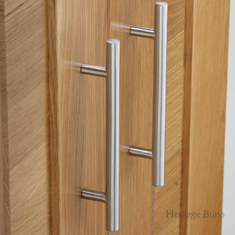 Heritage Brass Heritage Cabinet Pull Bar Design, Satin Chrome, 16.5cm H x 1.1cm W x 3.2cm D