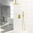 Gold Shower Head - 10 Inch Ceiling Mount Dual Square With -Balanced Valve, Rainfall & Handheld, Easy Install Clean Mounted And Installation-125519135