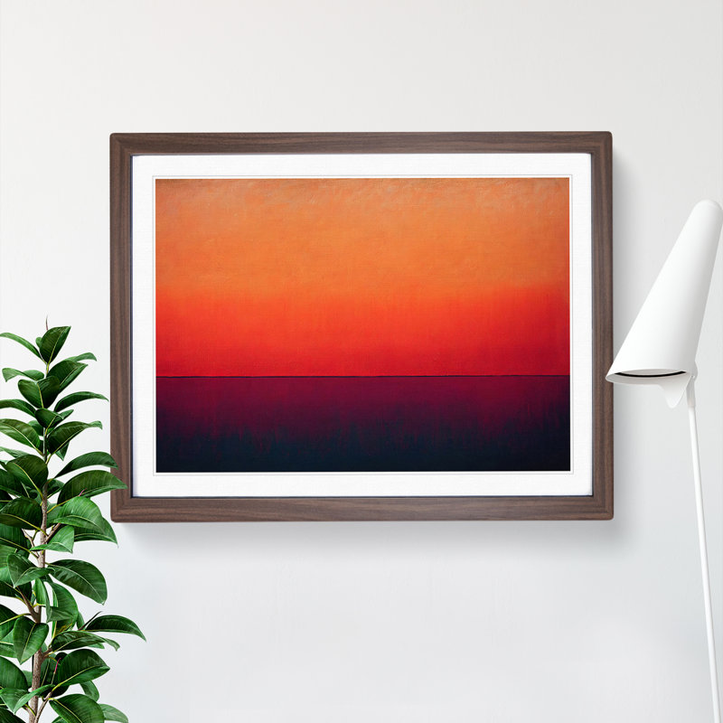 Modern Art Abstract Painting - Framed Print, 46cm H x 64cm W, Walnut Framed