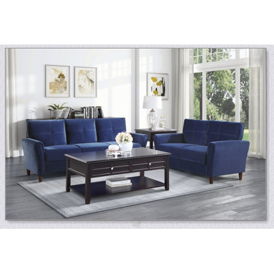 Velvet Upholstery Comfort Loveseat With Plush Seatbacks, Tufted Detail, And Solid Wood Frame For Modern Living Rooms