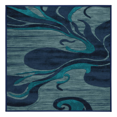 Machine Washable Abstract Gray Area Rug