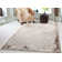 Tapis argenté / multicolore à poil long fabriqué à la main Kailyn