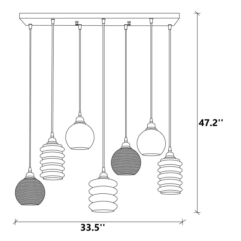 Azsa Kitchen Island Geometric Chandelier