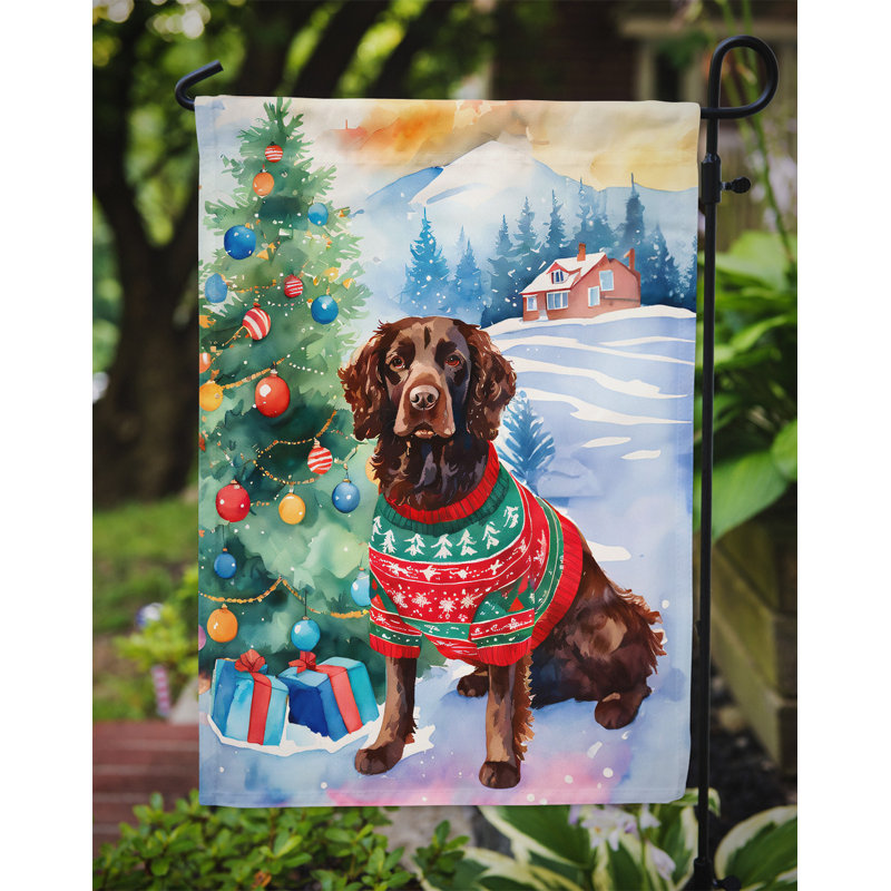 Polyester double face Noël, H 15,5 po x l 11,25 po