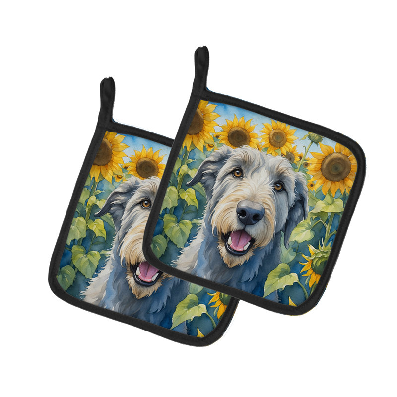 Caroline's Treasures In Sunflowers Floral Polyester Potholder Set