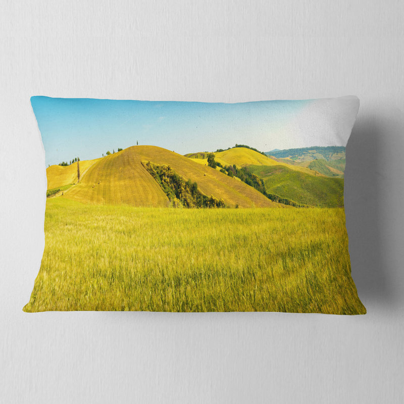 Coussin lombaire imprimé paysage champêtre