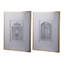 Set Of 2 Fake Pencil Architectual Wall Art, Wall Decor Accent, 24" X 32"