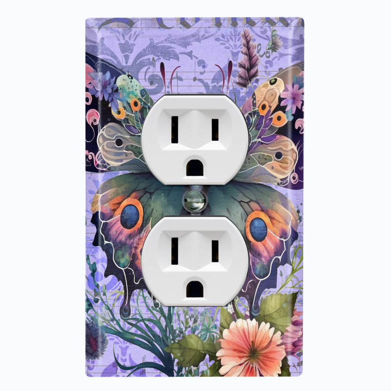 Copper Rust Patina Teal Print 1 - Gang Duplex Outlet Standard Wall Plate
