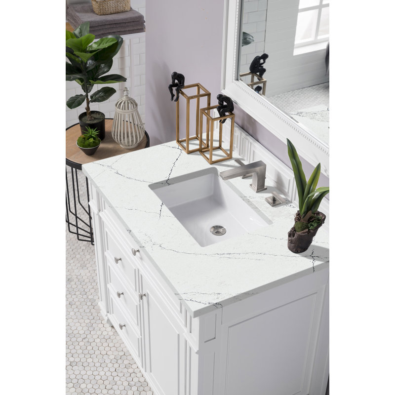 Bristol 36'' W Single Vanity, Bright White, Ethereal Noctis, 8" Widespread