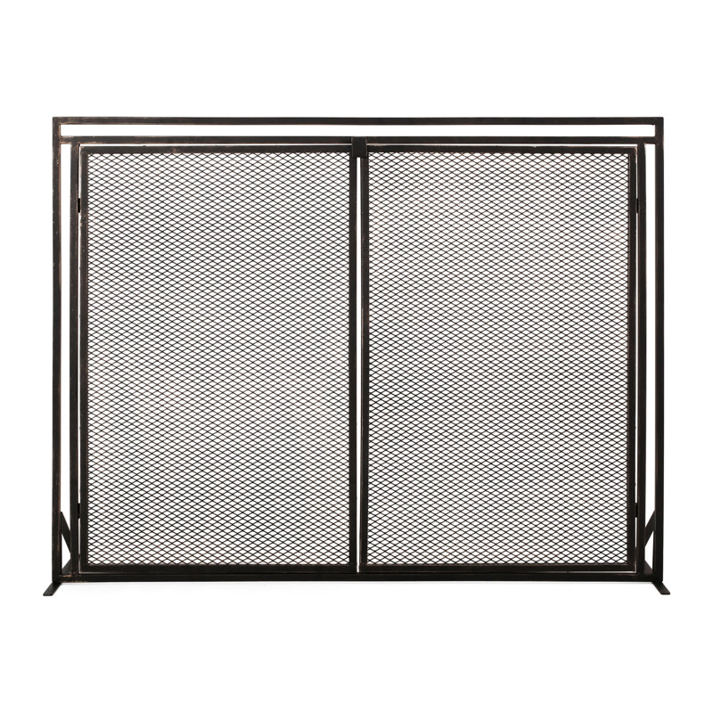 Pare-étincelles moderne en fer mat - l 40,28 po x H 31,32 po