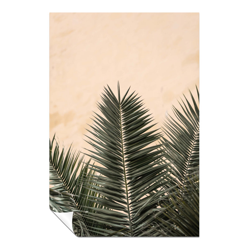 Bay Isle Home Palm Leaves And Beige Wall - No Frame Print, 76cm H x 51cm W