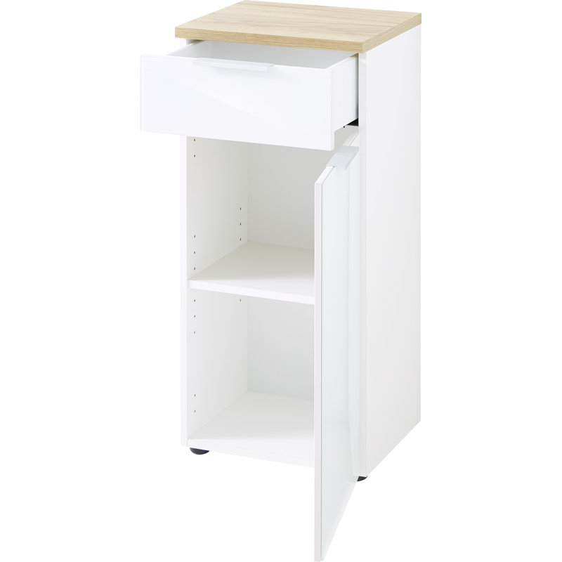 Esquivel Bathroom Cabinet, White and light brown