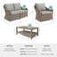 Causeuse de terrasse tout-terrain Martha Stewart avec 2 fauteuils club et table basse Lily Pond