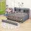 Lit capitaine en bois 3 tiroirs avec lit gigogne simple et tablettes-61750094