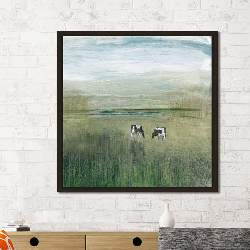 « pâturage », reproduction de peinture à l’acrylique sur toile encadrée, H 31,5 po x l 31,5 po x P 2 po