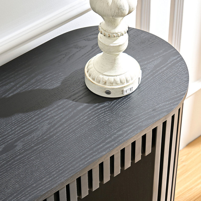 Console de style moderne avec tiroir, H 31,49 po x l 59,05 po x P 15,74 po, Oui, Black Duplicate
