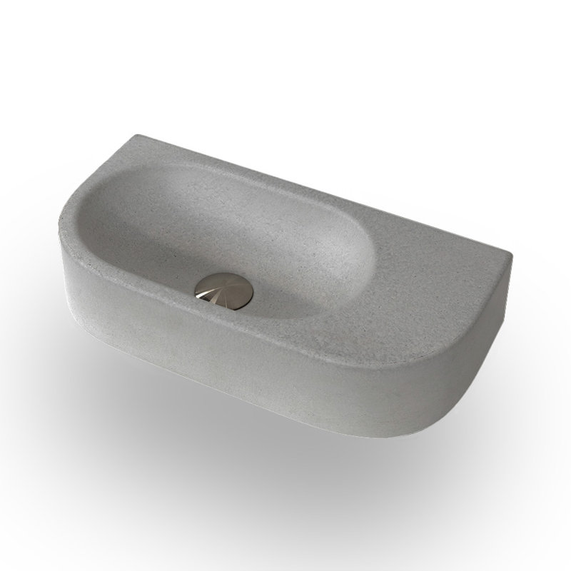 Newterra 21.75" Wall/Vessel Bathroom Sink, Slate, No Holes