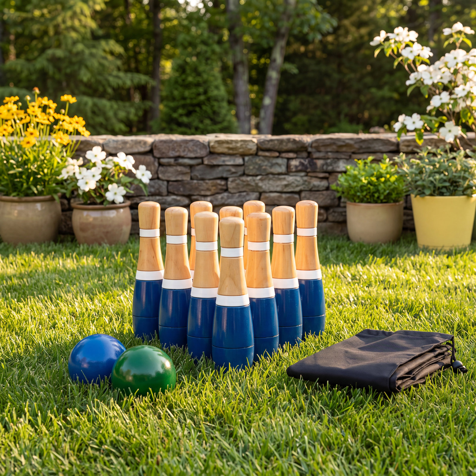 13-Piece Wood Bowling Set