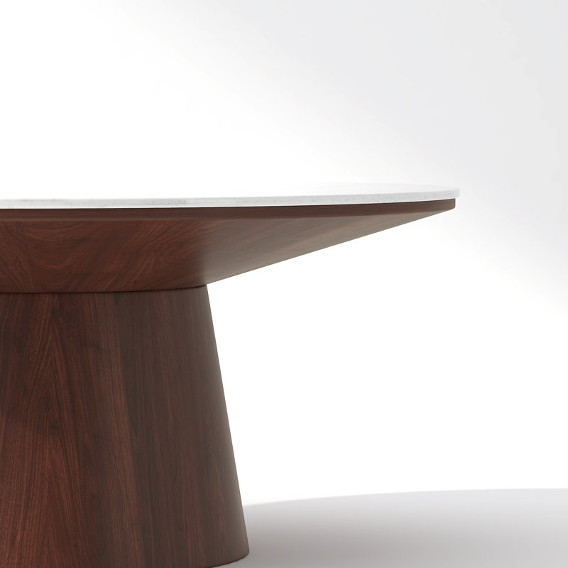 Tables basses gigognes Ansel, Blanc mat / brun