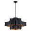 Lustre transitionnel à 12 lumières noir et feuille d'or-2074779085