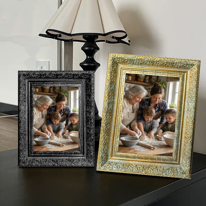 Cadre photo simple doré antique 3 pièces 5 po x 7 po avec cadre PS, Or antique, 3, 5 po x 7 po