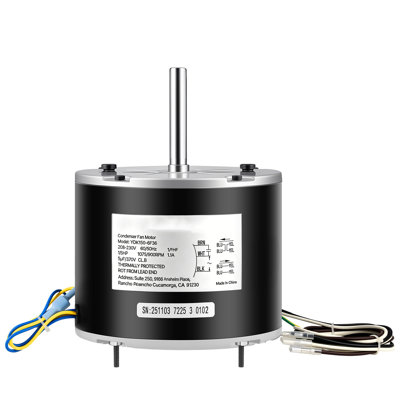 Moteur de ventilateur de condensateur avec condensateur, 1 / 5HP 1075 / 900tr / min 208-230V, remplace 12Y75, 97M49, 100483 02, 43 W 49, compatible avec Lennox InterLink Emerson K48HXGCK-4210 K48HXGFG-4294 YFK-150-6