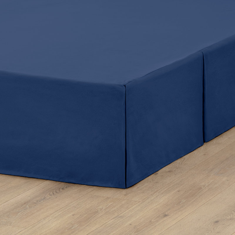 Jupe de lit plissée 15 po sur mesure, Grand, Bleu foncé
