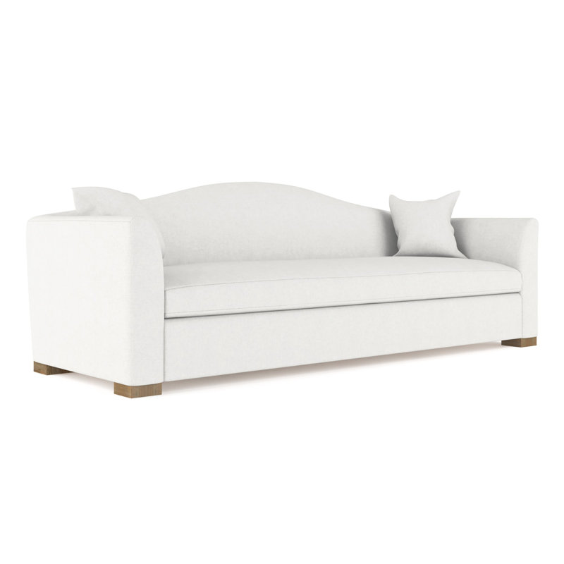 Causeuse Horatio, H 33 po x l 72 po x P 36 po, Patiné, Lin Box Weave blanc