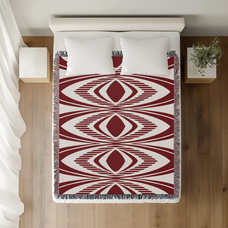Jeté en coton Shield, 50 x 70, Rouge