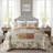 HoneiLife King Size 3‑Piece Paisley Farm Brown Handmade Patchwork Quilt Set, 100% Cotton Bedding Quilt with Matching Pillow Shams