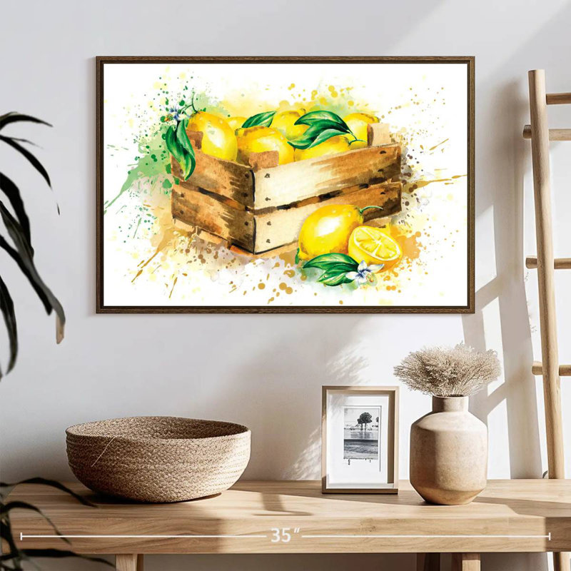 Récolte de citronnelle, 25 po x 17 po, Cadre flottant noyer
