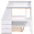 Bunk Bed With Trundle, 3 Storage Drawers, Desk, White - Versatile Bedroom Setup Twin Over Full Built-In Spacious Option-661135216