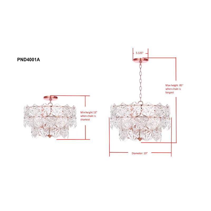 Thatcham 4 - Light Dimmable Tiered Chandelier