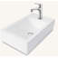 Lavabo de salle de bain mural rectangulaire en céramique 18X10 pouces blanc avec trou de robinet simple