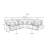 3-Pieces 210" Breathing Leather Power Reclining Theater Sectional with Wireless Chargers and LED Lighting (Set of 3)-930391177