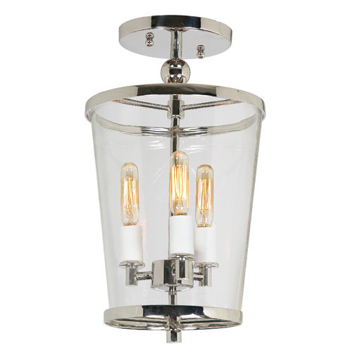 Polizzi Semi Flush Mount, Small, Polished Nickel