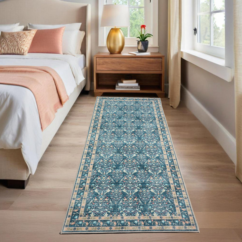 Area Rugs Washable Vintage Area Rug for Living Room or Bedroom – Soft, Distressed, Non-Slip, Low Pile Carpet – Indoor Dining Room Home Decor