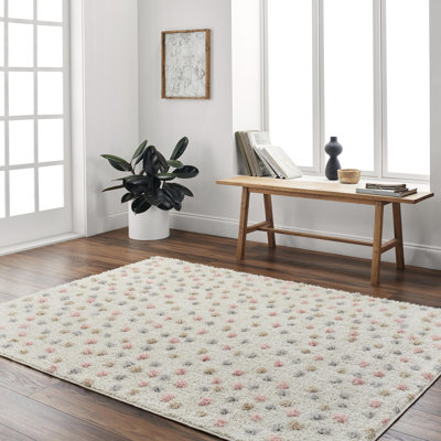 Harrisonburg Shag Slate/Pink Area Rug