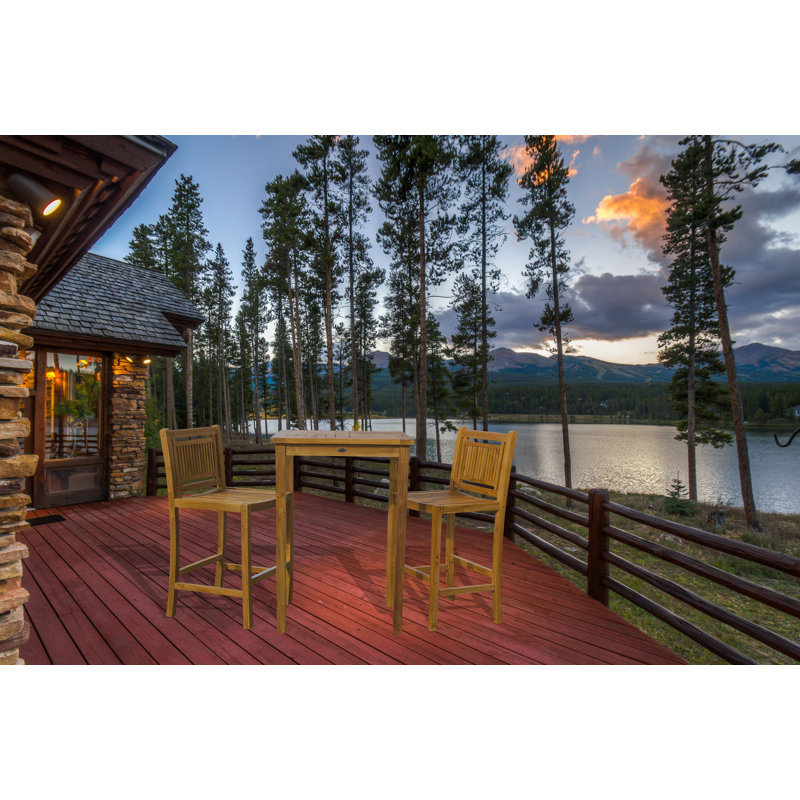 2 - Person Teak Wood Patio Dining Set with Square Table
