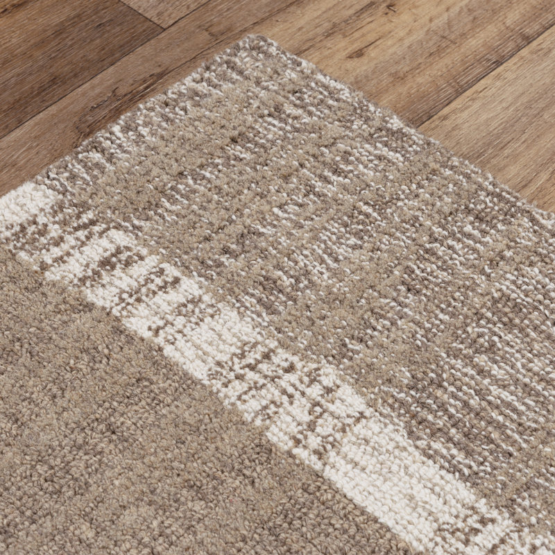 Tapis rayé en laine touffeté à la main Arichabala, Rectangle 8 pi 6 po x 11 pi 6 po