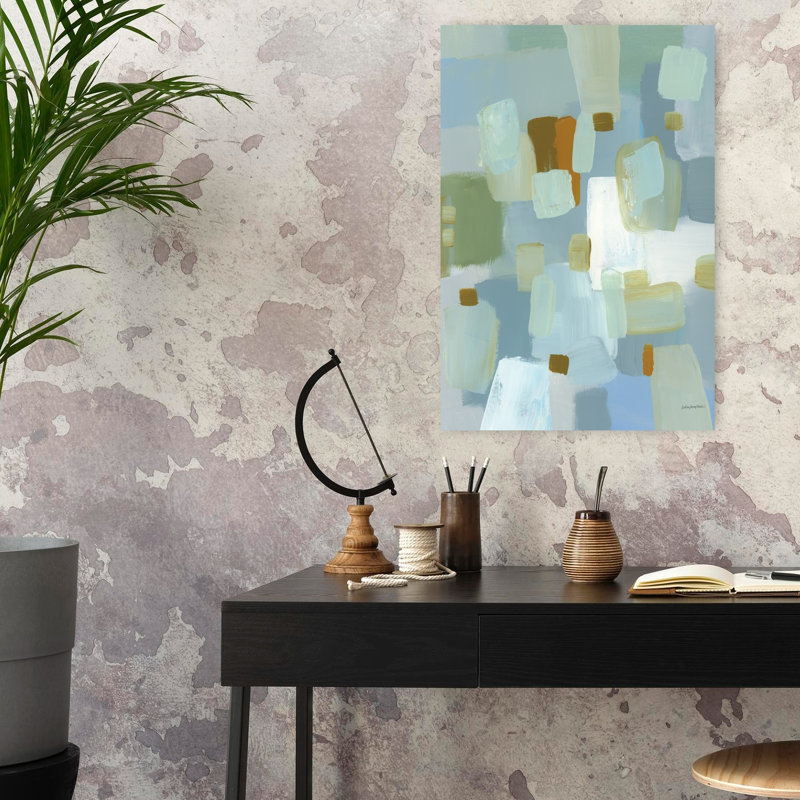 River Reflections, art contemporain abstrait, H 24 po x l 16 po