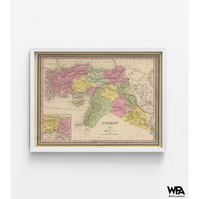 «Turquie en Asie 1849» par cartes anciennes, impression de carte ancienne de la Turquie, décor de carte du Continent asiatique, art mural grand bureau, carte de Turquie antique