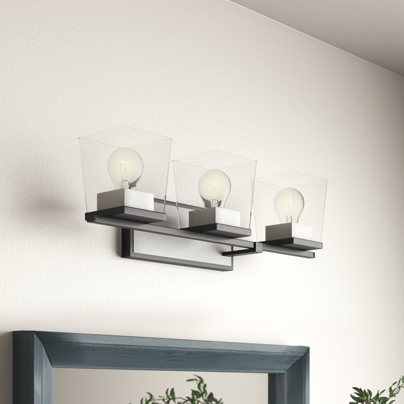Éclairage de salle de bain à intensité variable 3 lumières Braydon, Nickel brossé
