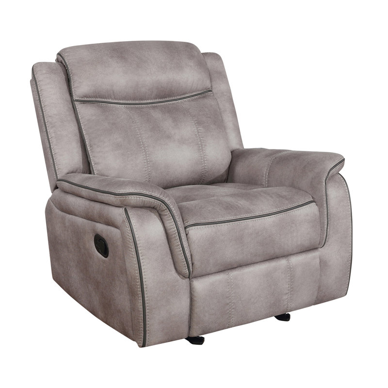 Fauteuil inclinable et oscillant rembourré Lawrence, Microfibre Performance enduite taupe