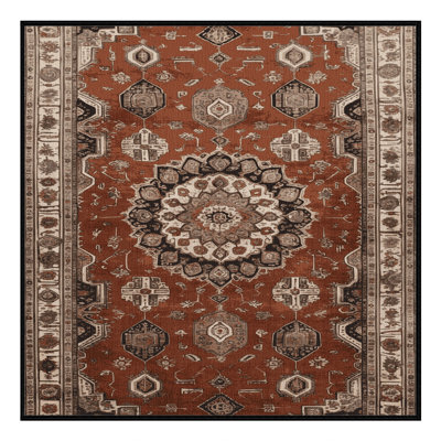Tapis brun lavable à la machine